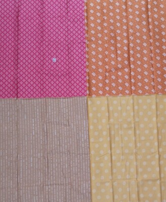 90 x 110cm Patchworkstoff 1 Stoff 4 Verschiedene Muster Orange Beige Pink Gelb 