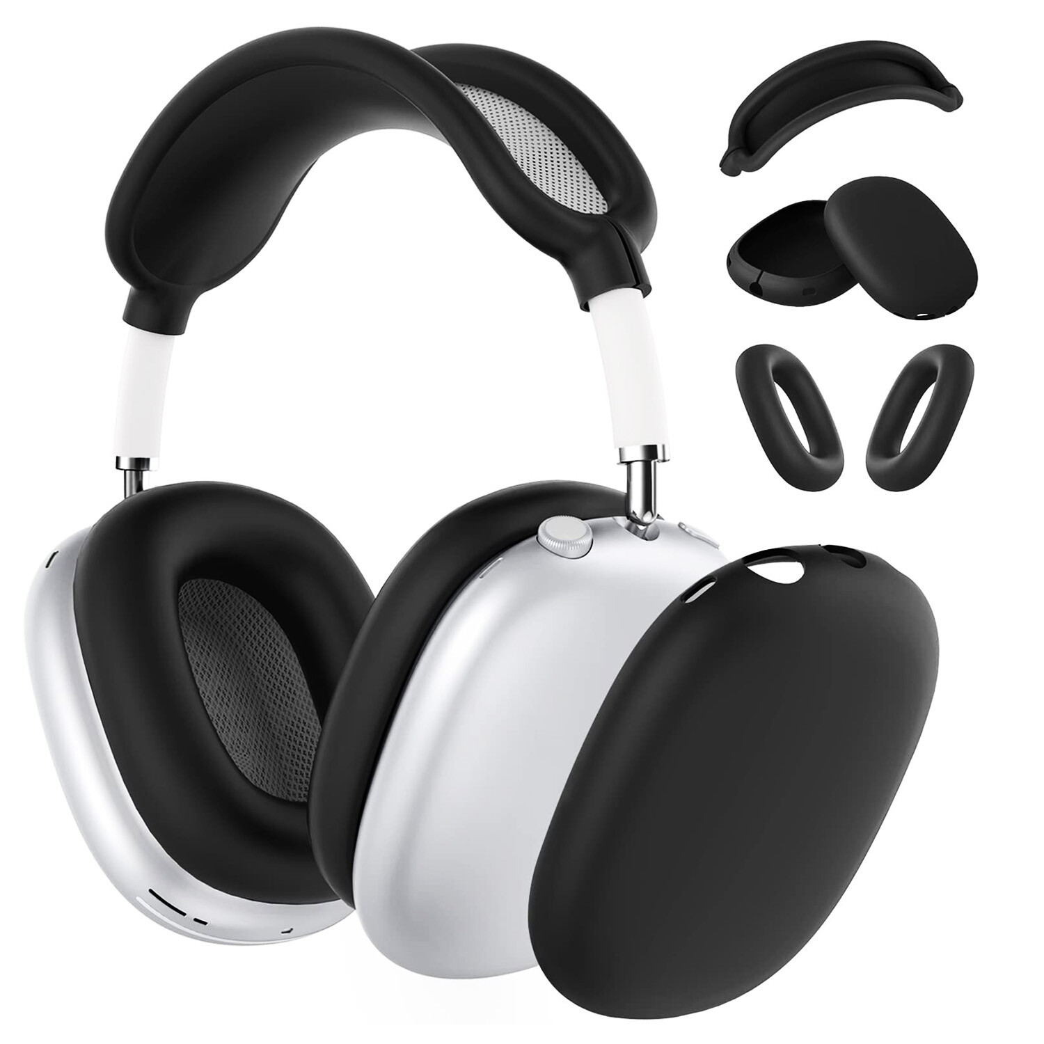 Custodia in Silicone per AirPods Max - Protezione Cuscinetti e Padiglioni - Nero