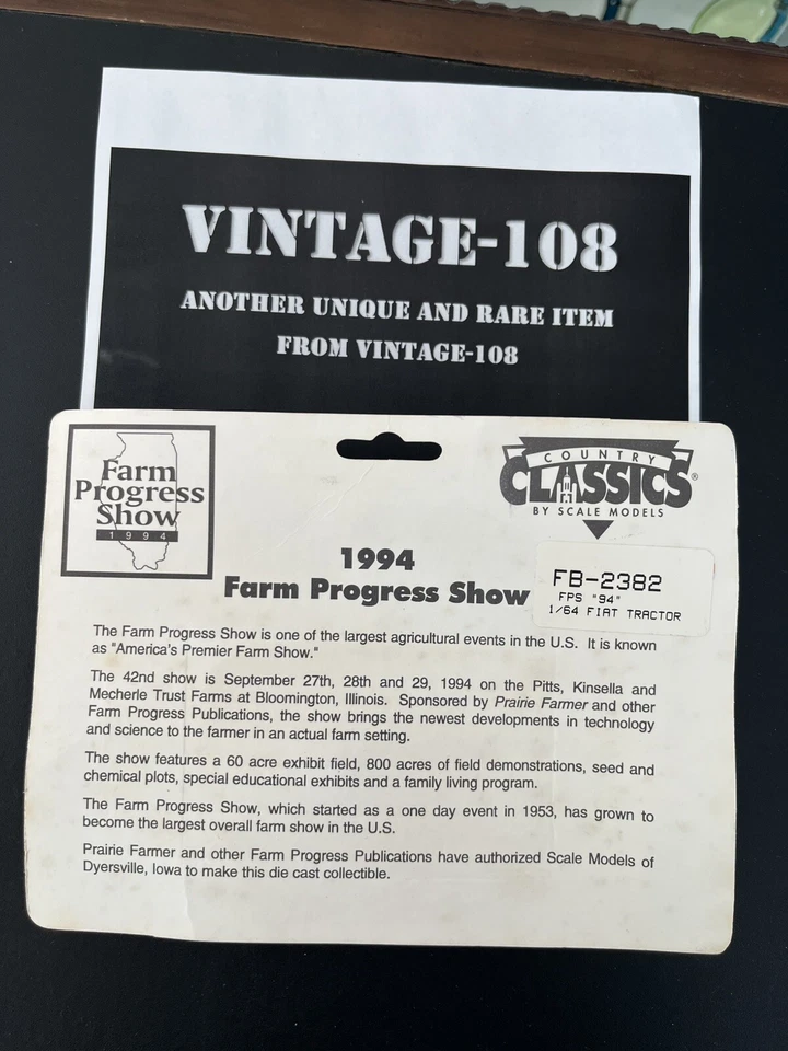 Vintage NOS Collectible 1994 Farm Progress Show Fiat F110 Tractor RARE! - Image 2 of 2