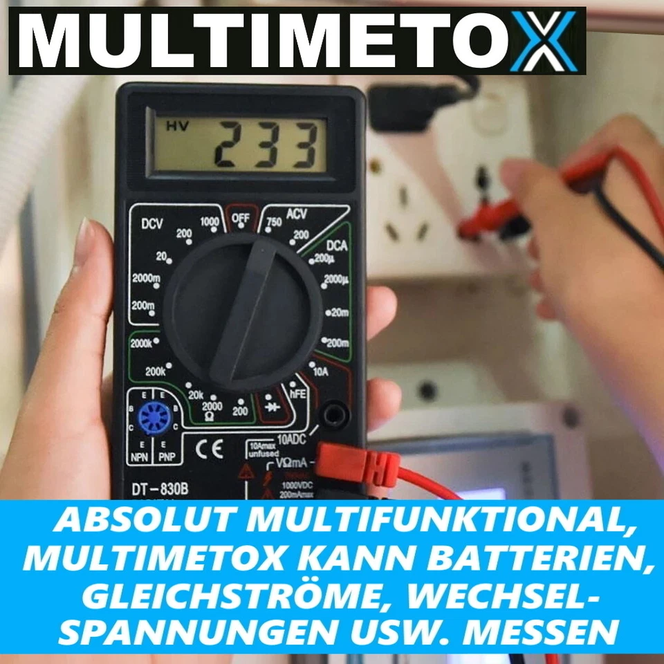 MULTIMETOX Digital Multimeter Volt Tester Spannungsmesser Spannungstester Strom - Bild 3 von 4