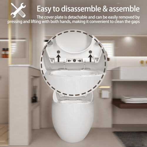 TCYO Toilets 1.28 GPF Single Flush Egg Shape Toilet in Glossy White Single-flus - Picture 4 of 20