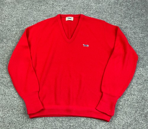 VTG 80s Fox Collection Red Pullover V 
