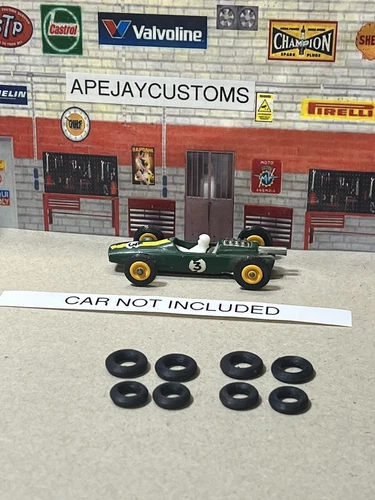 8 Vintage Lesney Matchbox Lotus No. 19 tires (CAR NOT INCLUDED)