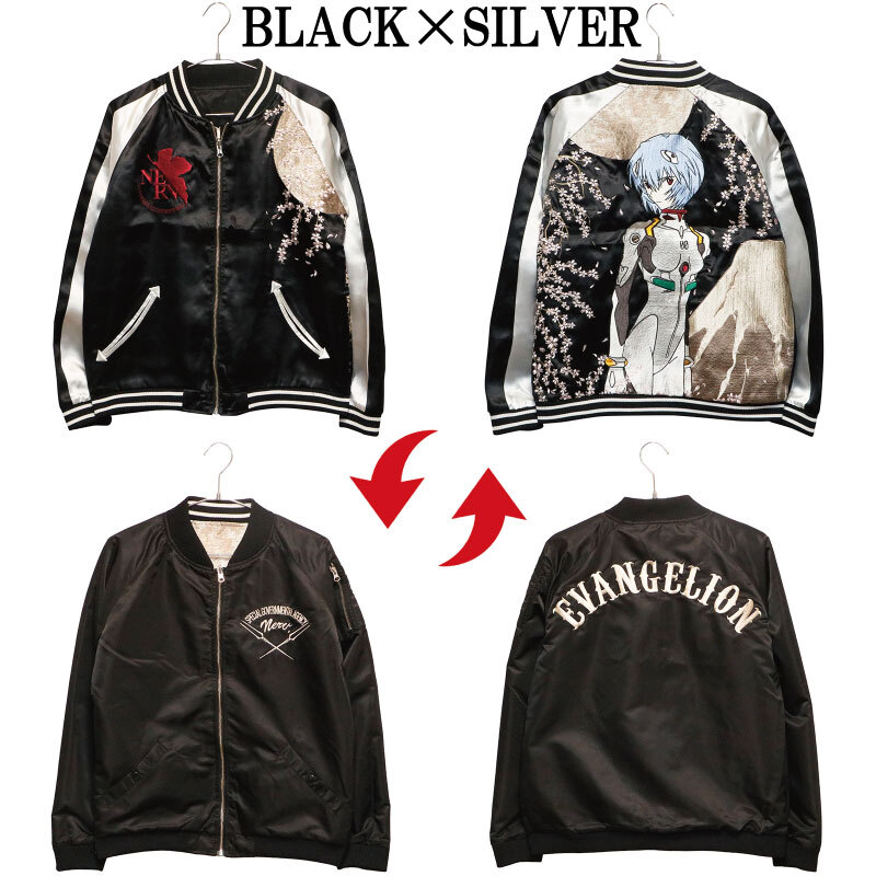 Nishiki × EVANGELION Rei Ayanami Reversible Sukajan & MA-1 Jacket
