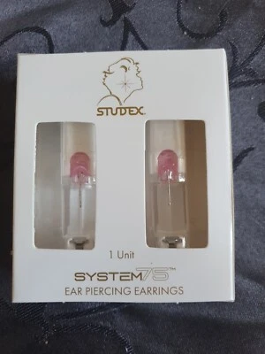 Boucles 'oreilles médicales Baby Tiff Studex system 11/32 Or Blanc 9 K Carats - Photo 1/4