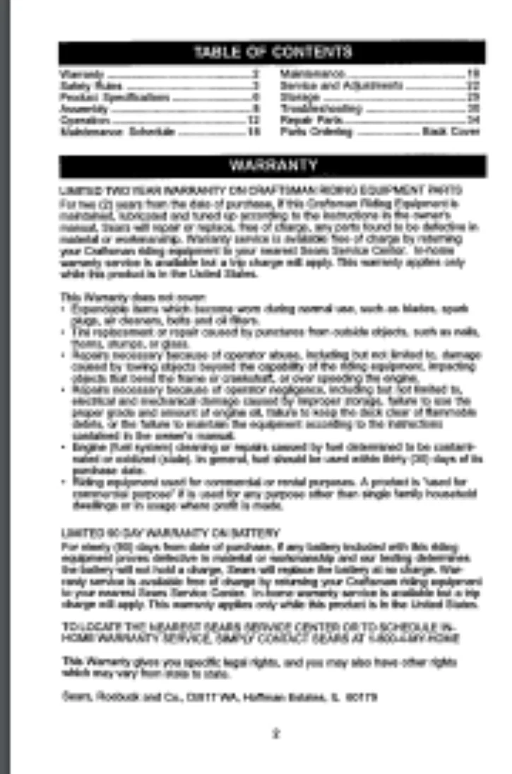 Craftsman dlt 2000 parts deals