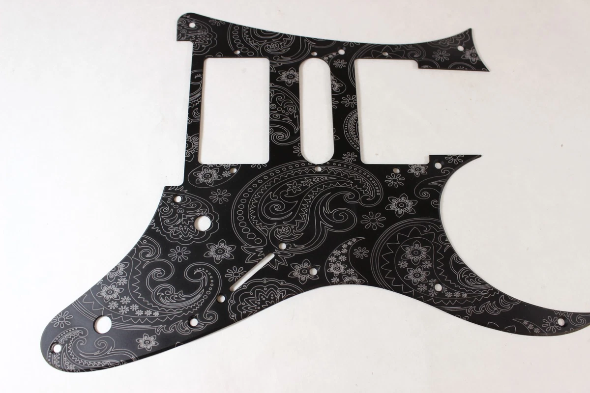 Matte Black Paisley Anodized Aluminum pickguard fits Ibanez RG550
