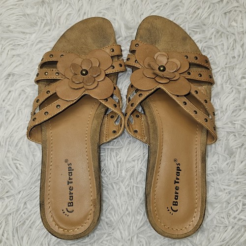 Sandalias Baretraps Marty sin cordones para mujer 6,5 marrón medio cómodo tobogán - Imagen 2 de 9