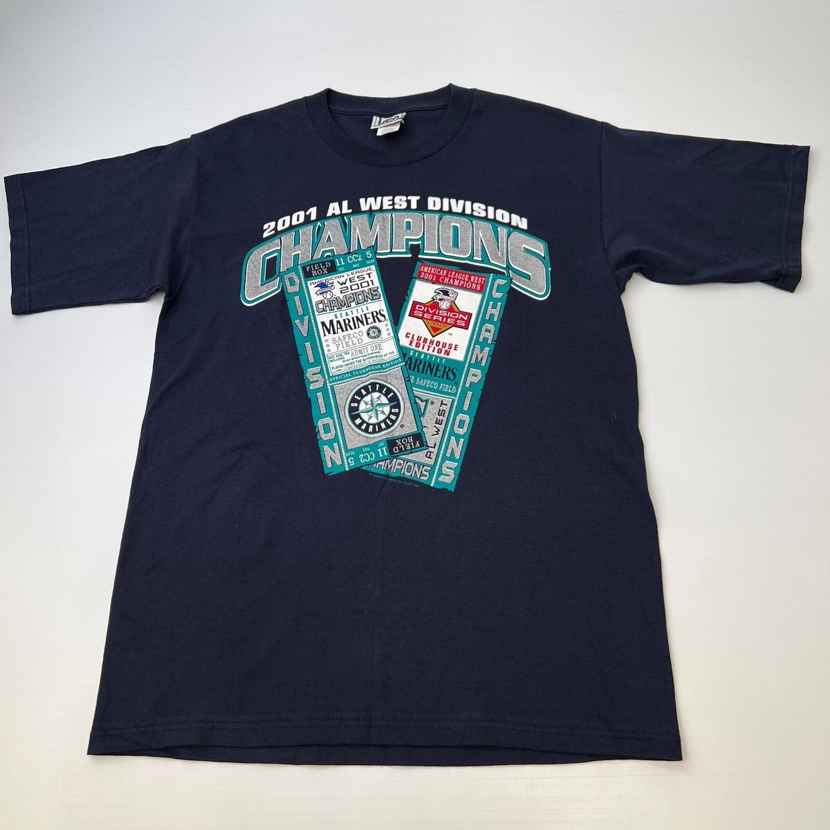 シアトル・マリナーズ Tシャツ 2001 (未使用品) Vintage Seattle Mariners Shirt Men Medium 2001 AL West