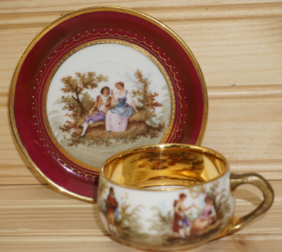 Rosenthal Vienna Austria 1920's Herzog Galleries Set #6 Demitasse