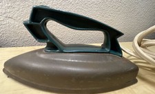 Vintage Wolverine Toy Green Handled Metal Iron W/ Patina  Plug Hint Of Warm