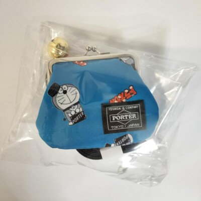 YOSHIDA PORTER x Doraemon purse with a clasp Blue Japan Limited