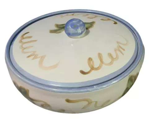 Louisville Kentucky Stoneware Pottery Painted Covered Casserole