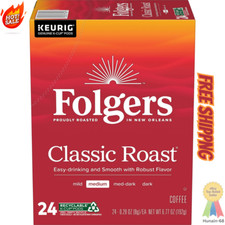 Folgers Classic Roast, Medium Roast Coffee, Keurig K-Cup Pods, 24 Count Box