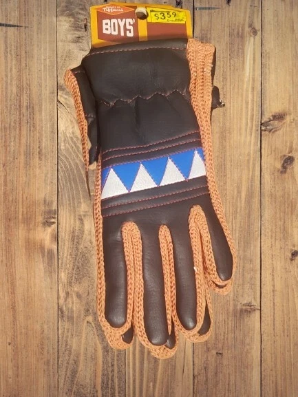 Vintage 70s 80s Lined Winter Snow Gloves RETRO RAD Boys 7-12 Years