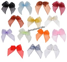 Pack of 12 Self Adhesive Organza Bows Wedding Favour Box Craft Decoration