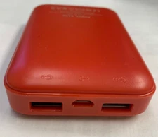 PowerBank B12: 2 USB Ports, 1 Charging Port, Battery 3.7V/6000mAh/22.2Wh - Red
