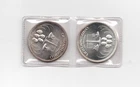 1972 Universaro World Trade Round TWO COINS Mining 1 Troy oz..999 Fine Silver
