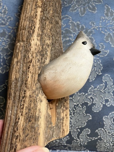 CAPE SHOREBIRDS DECOYS HARWICHPORT MA TUFTED TITMOUSE Sgn OXBOW FOLK ART BIRD - Picture 2 of 5