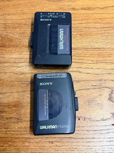 Vintage Sony Walkman FM/AM Radio Cassette Players (2) WM-FX10 + WM-F2015