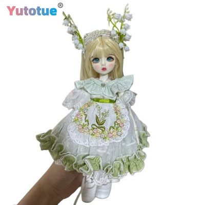 Yutotue 30cm Height Girl Doll Removable Princess Dress Blonde Wigs Kids BJD Toy