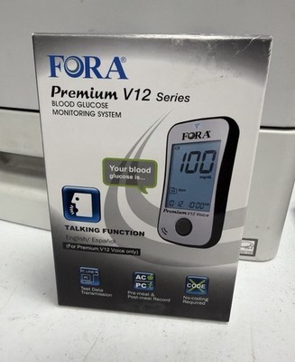 FORA Premium V12  Talking Blood Glucose Meter (English, Español)
