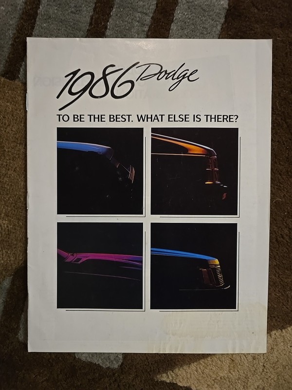 1986 DODGE CAR & TRUCK SALES BROCHURE