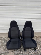 1999-2000 Mazda Miata Seat Cloth Set Left And Right Black Seats Oem Has Wear