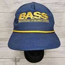 Vintage B.A.S.S. Bass Anglers Sportsman Society Snapback Rope Hat Made In USA