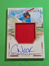 2025 Christian Moore /99 Panini Boys Of Summer JMS-CM Jumbo Materials Signature