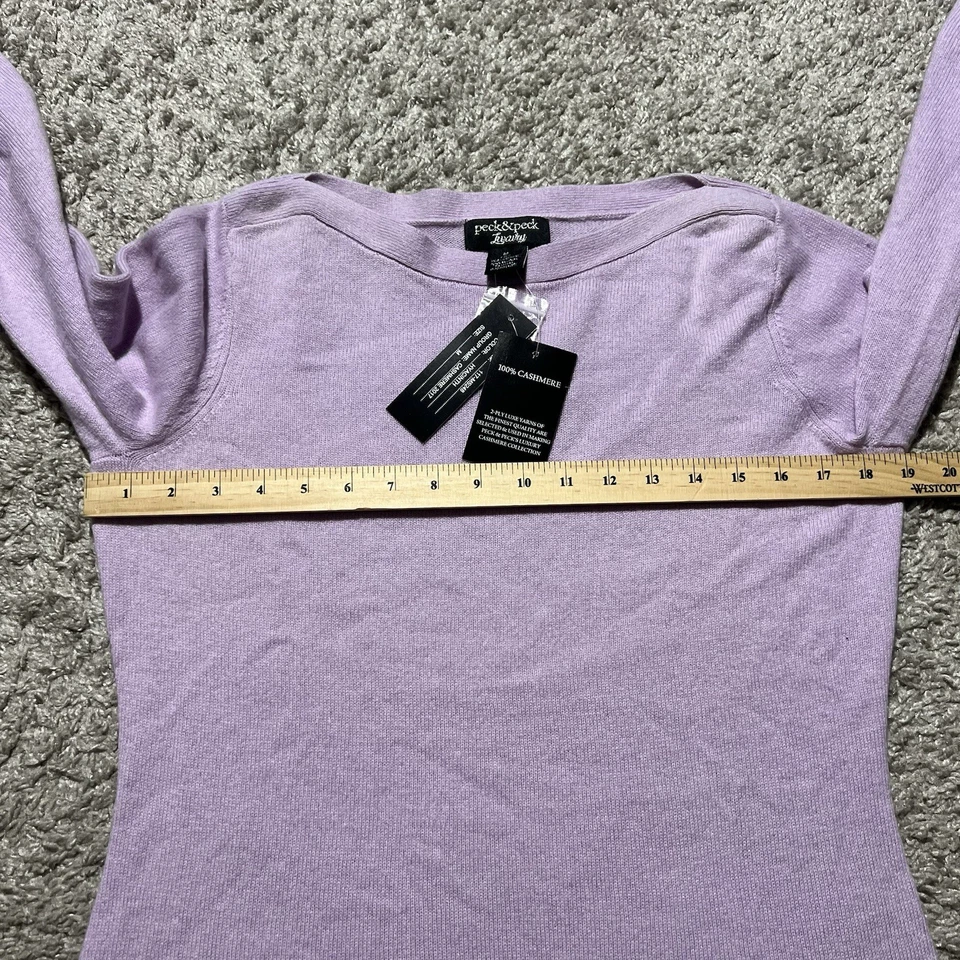 NWT Peck & Peck Cashmere Pure Sweater Light Lavender Purple Womens Medium Soft - Image 3 of 4