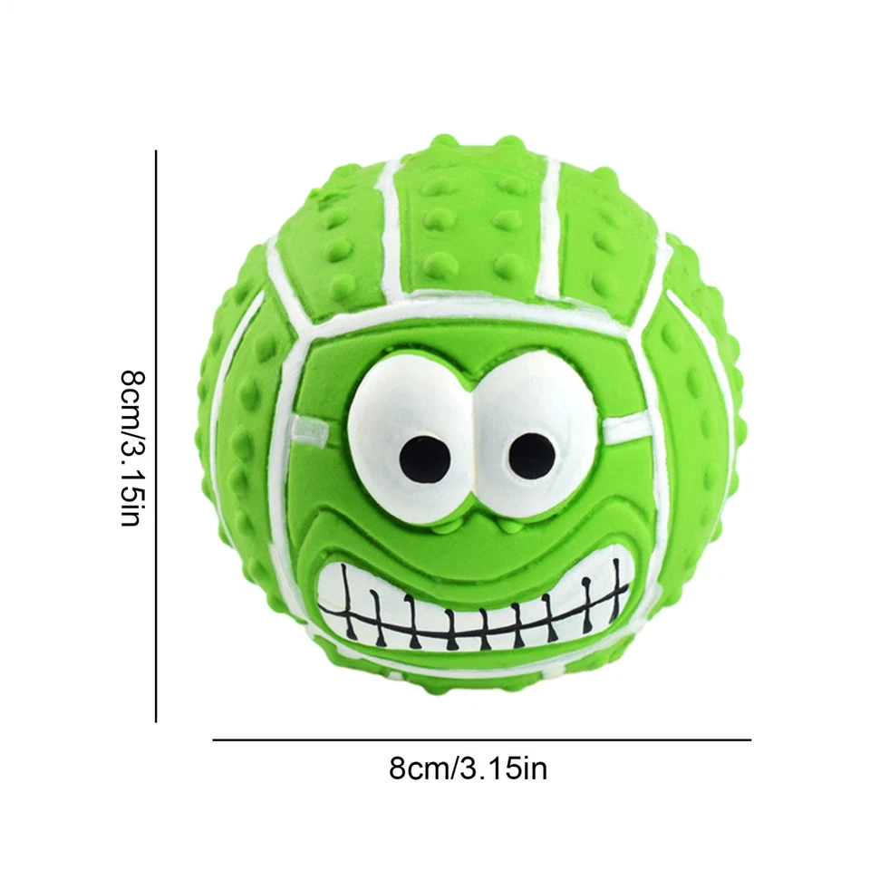  1PC Latex Dog Puppy Squeaker Toy small Squeaky Funny Face Ball bite-friendly - Image 4 of 4