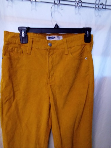 Pantalones de pana OLd azul marino para mujer 6 RockStar súper ajustados tiro alto amarillo mostaza - Imagen 3 de 14