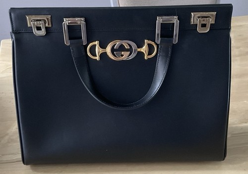 Gucci Medium Zumi Top Handle Bag – Black Leather (Barely Used) Authentic - Picture 7 of 23