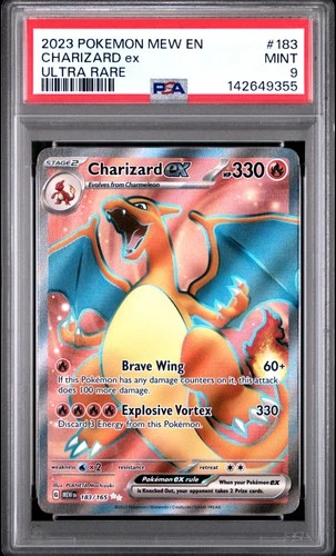 PSA 9 MINT Charizard Ex #183 Pokemon TCG Mew En-151