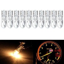 10x T5 White Halogen Bulbs Wedge 74 Dashboard Gauge Side Light Bulb - 12V