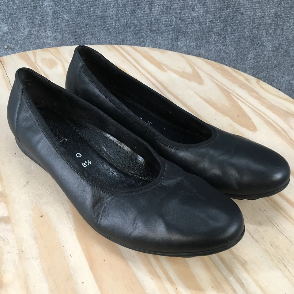 Gabor Shoes Womens US11 UK8.5 Casual Comfort Slip On Ballet Flats Black Leather - Image 3 of 4