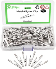 100 Pcs Metal Alligator Clips 52 Mm for Household Soldering and Electrical Test