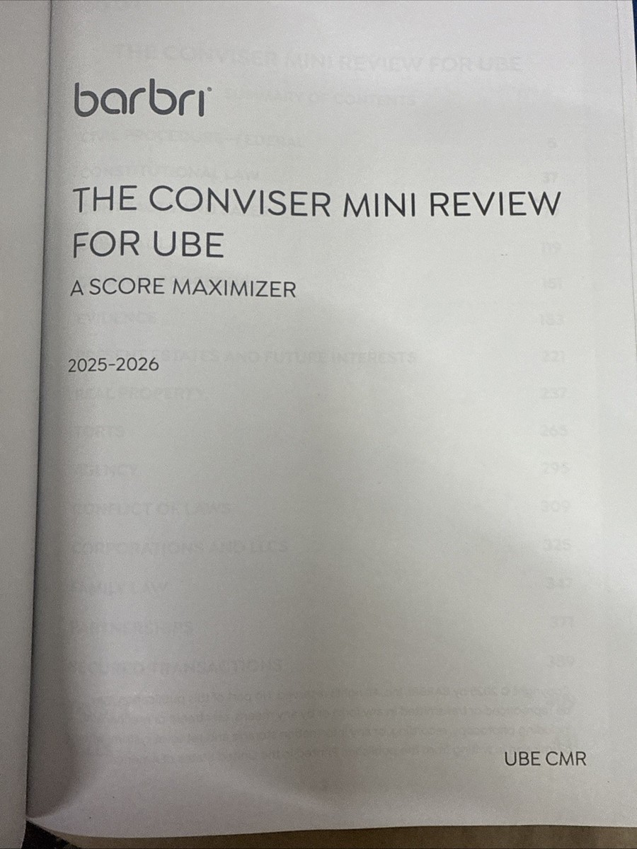Barbri The Conviser Mini Review UBE CMR 2025-2026 | eBay