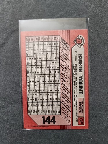 1989 Bowman - #144 Robin Yount - Picture 4 of 4