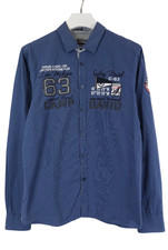 CAMP DAVID Regular Fit Shirt Men's M/L Long Sleeve Collared Blue Button Up