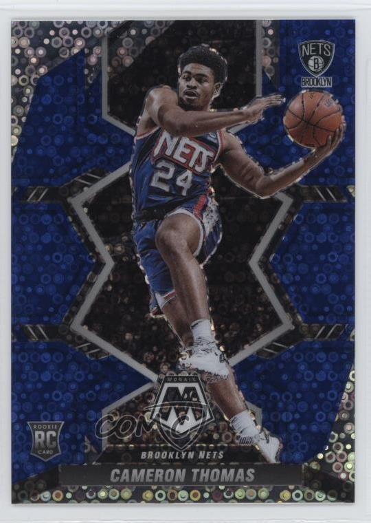 2021-22 Panini Mosaic Rookies Fast Break Blue Prizm /85 Cameron Thomas #215 15n3
