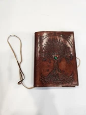 Leather Journal  Paper Tree of Life Handmade writing Notebook