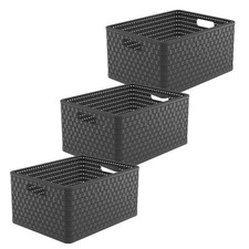 ROTHO 3er-Set Box 28l COUNTRY Stapelbehälter stapelbox Regalkorb Regalkiste