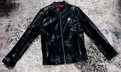 Neu Schwarze Lederjacke Much More   Herrenjacke mit Reißverschluss, modern