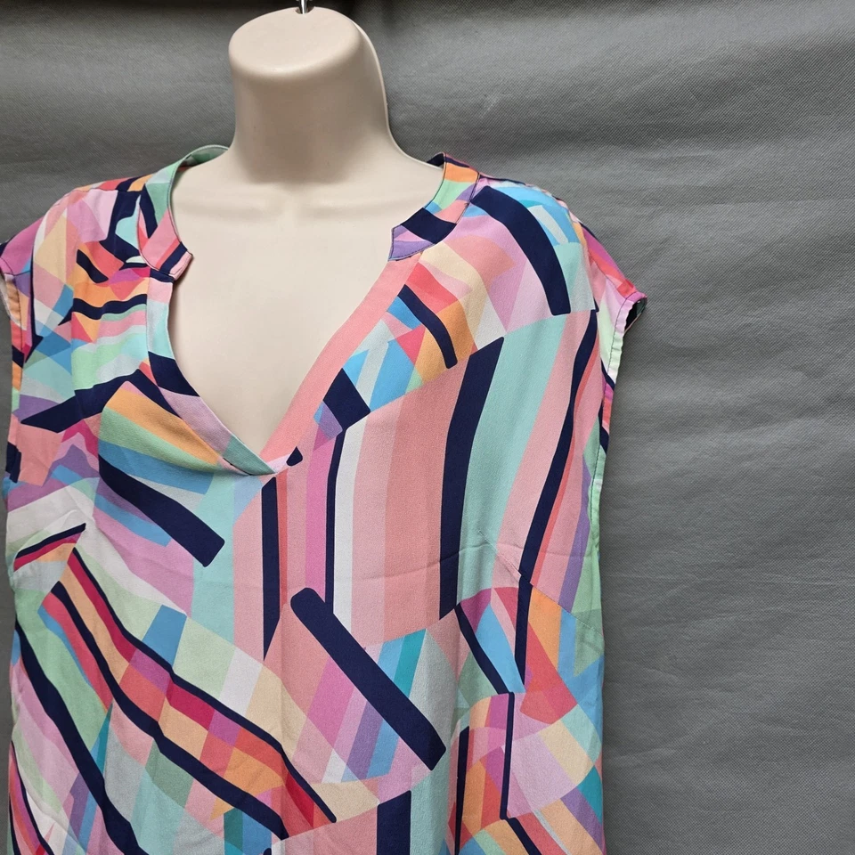 Vestido Tori Richard Talla 10 Geométrico 100% Seda Discoteca Alexia Foto 4 de 4