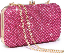 Womens Rhinestone Clutch Purse Sparkling Evening Bag with Crystal Clasp for Form