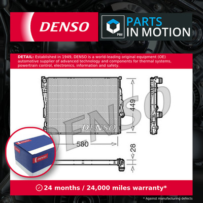 Radiator fits BMW 316 E46 1.8 01 to 05 Denso 155981411 1611557 1611565 1611573