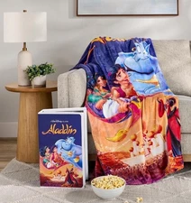 Disney Classic VHS Boxed Silk Touch Throw 50" × 70" Aladdin NEW
