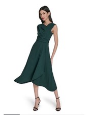 vince camuto Women's Signature Stretch Crepe Midi Dress Size 12